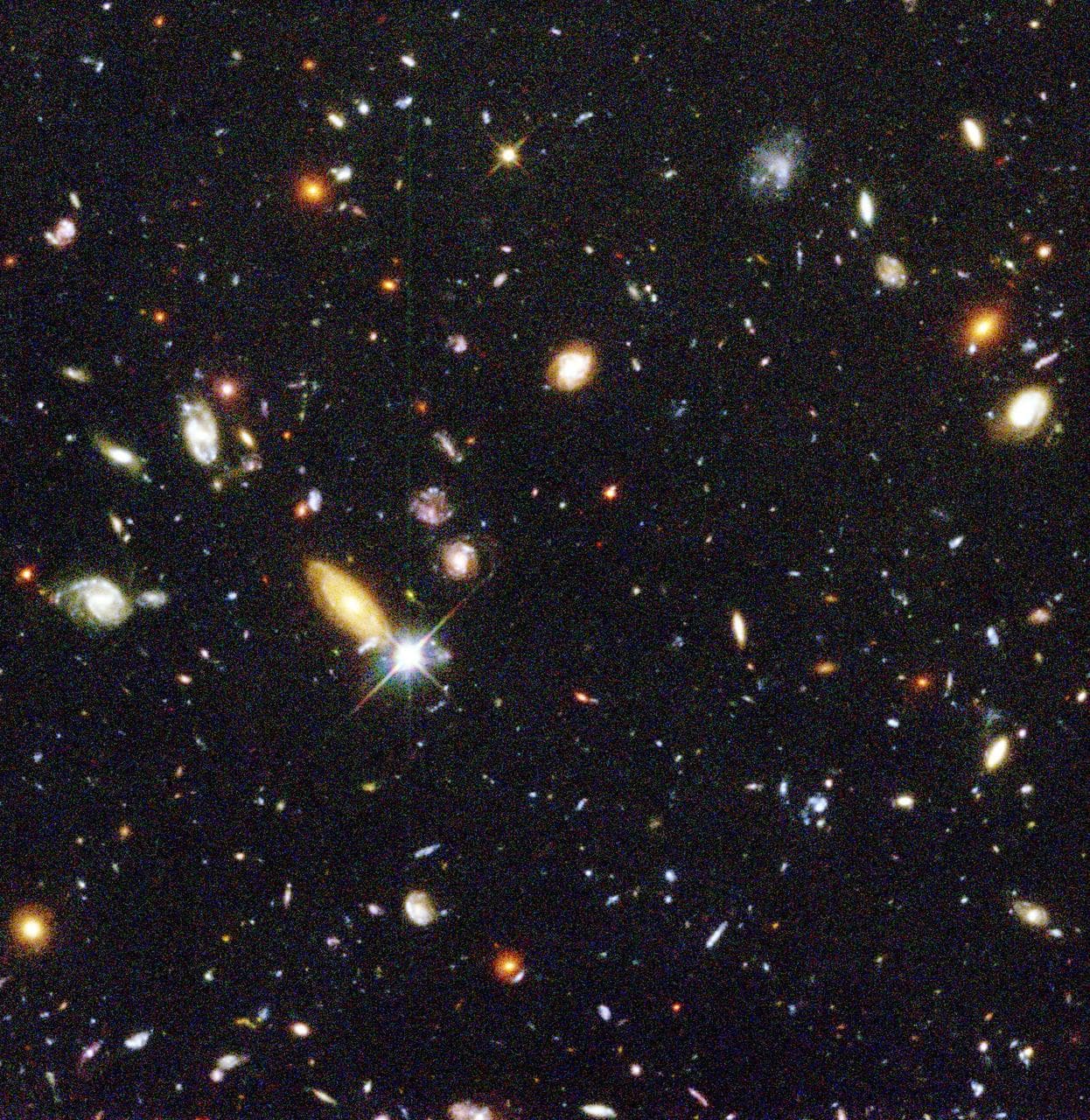 The Hubble Deep Field reveals thousands of galaxies in one seemingly empty patch of sky.
