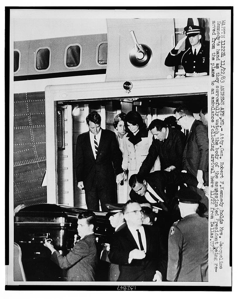 Robert F. Kennedy with Jacqueline Kennedy in the aftermath of the assassination