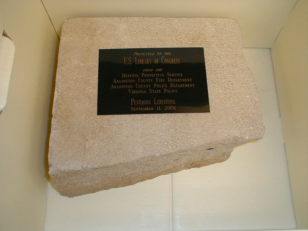 A limestone architectural fragment recovered from the World Trade Center