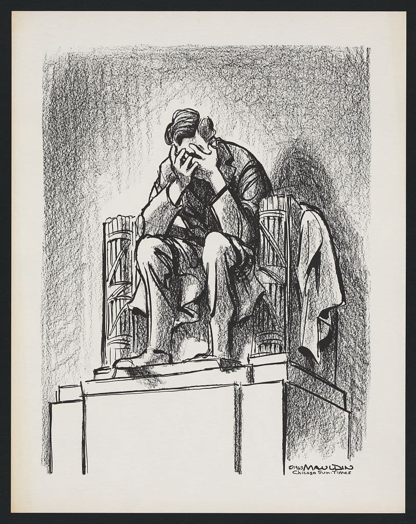 The statue of Abraham Lincoln at the Lincoln Memorial
