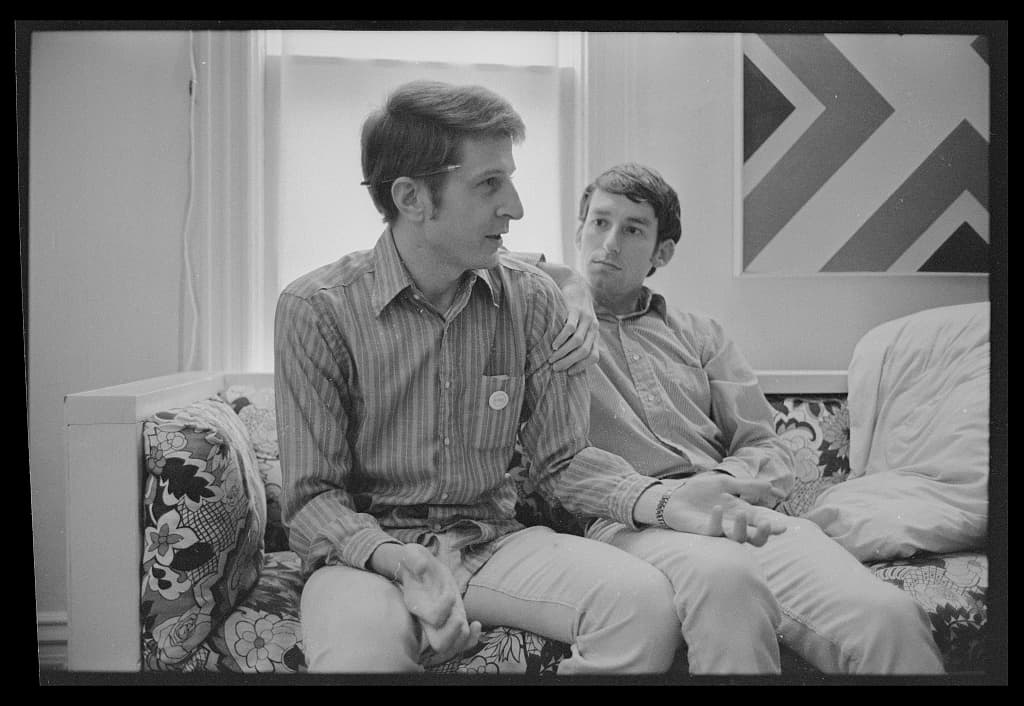 Two marriage-equality pioneers share an unguarded domestic moment in Minneapolis.