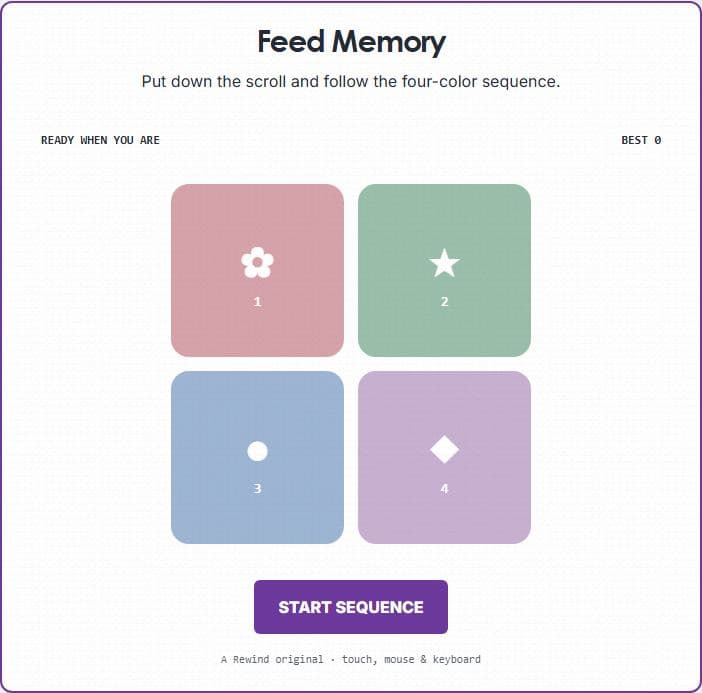 Feed Memory game screen